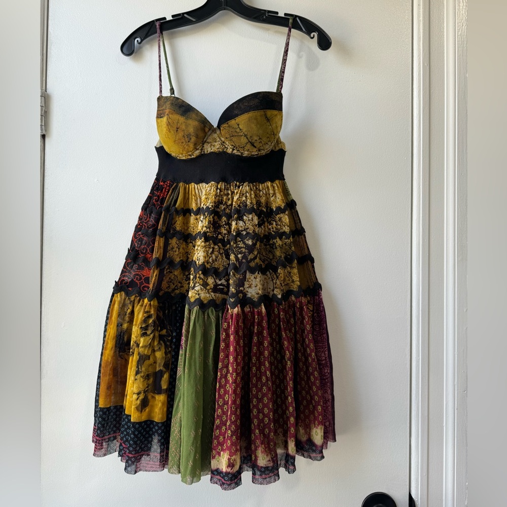Jean Paul Gaultier Multicolor Patchwork Mini Dress - Yellow, Green, Red, Black